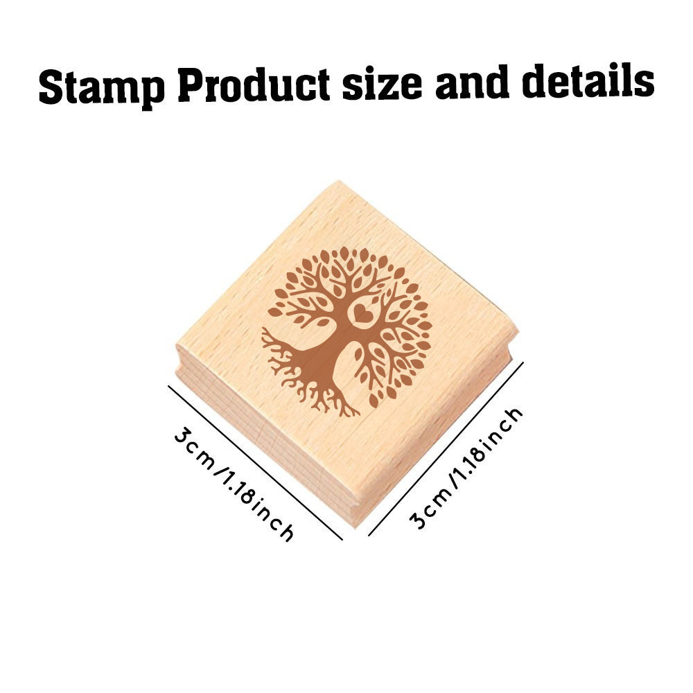 Beautiful Tall Tree Natural Wood Rubber Stamp for Crafts