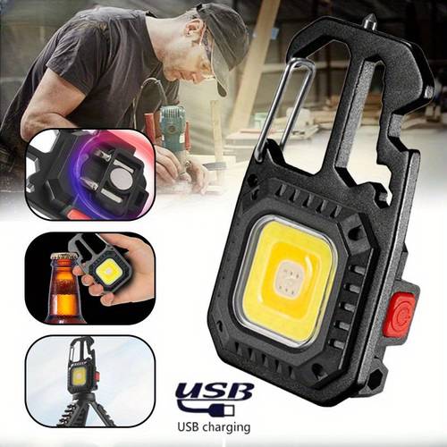 1pc led work light with magnetic base usb rechargeable 300mah lithium 1000 portable handheld flashlight for construction sites emergency maintenance reading outdoor camping portable lighting ergonomic flashlight bright led light flashlight rechargeable