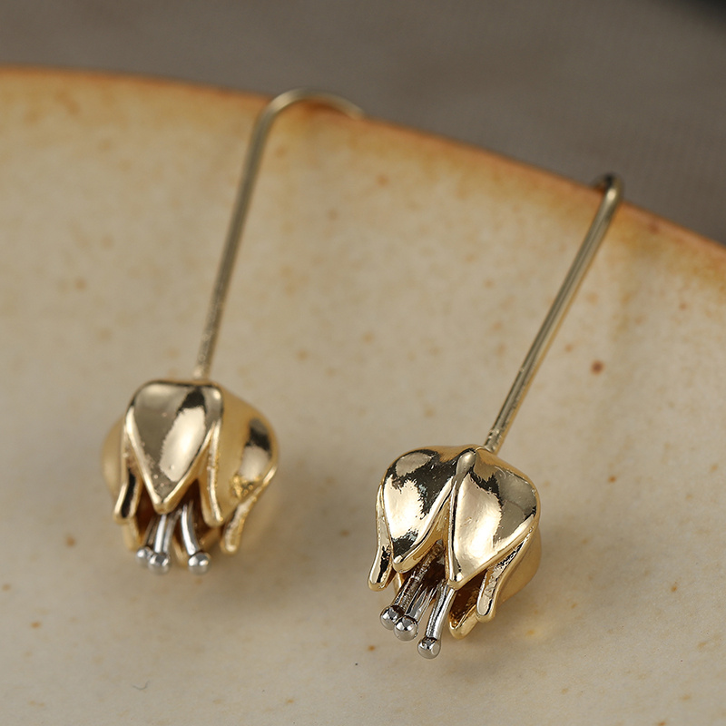 Tulip Flower Bud-Shaped Pendant Earrings