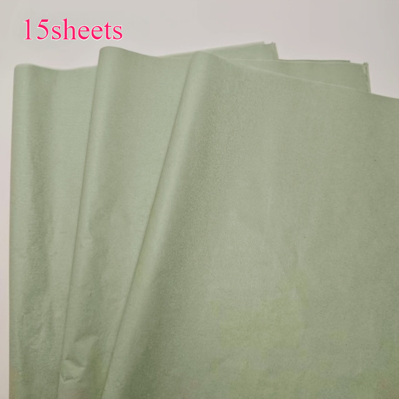 15 Sheets Of Sage Green Patterned Tissue Paper, 20x14 Inches, Gift Wrapping Paper, Suitable For Wedding, Christmas, Birthday Gift Wrapping, Bouquet Wrapping, Gift Bag Filler, And Party Favors