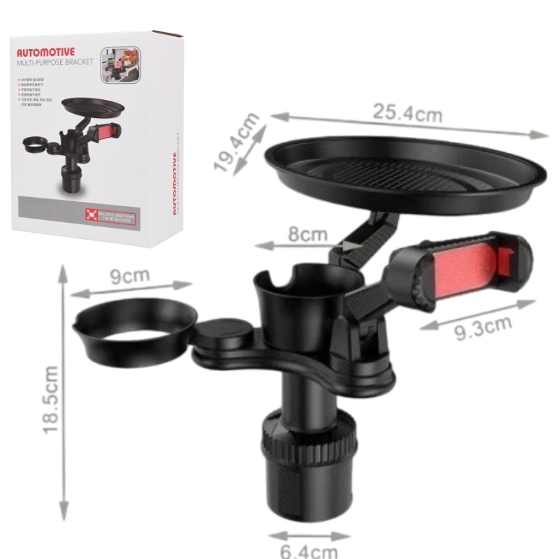TEMU Car Cup Holder Multifunctional Phone Stand - Expandable Car Dining Table Tray - Suitable For Cars, Golf Carts, Road Travel Essentials, Car