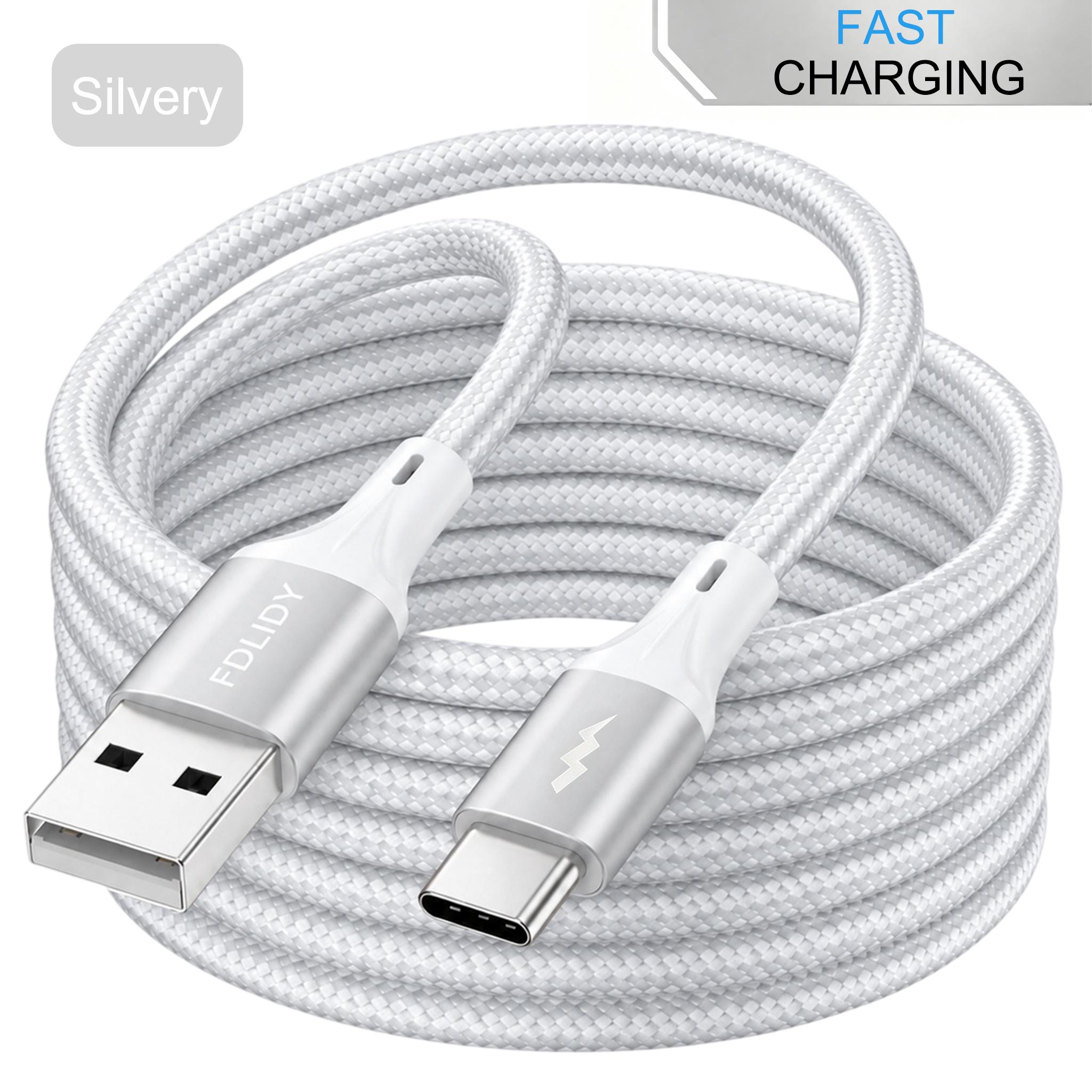 TEMU Fast Charging Type C Cable Nylon Braid Charger Cord Usb A To Usb C Fast Charger, For Iphone 17 16 15 Pro Air, For , For Macbook/ipad And More