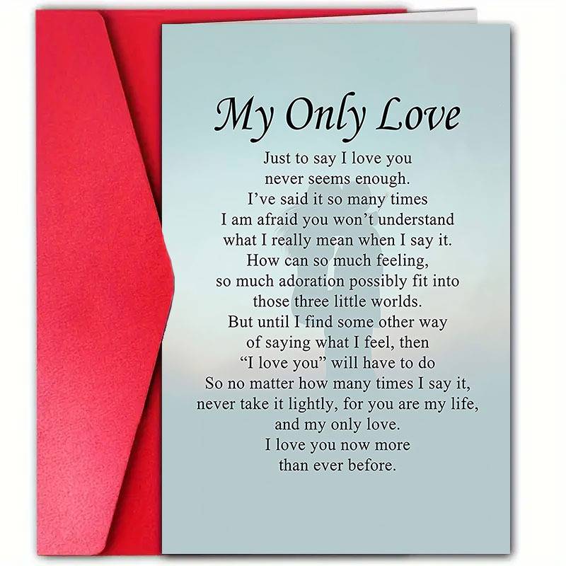 TEMU Set Of 4 (2 Cards And 2 Envelopes) Stylish " Love" Valentine's Day Card With Envelope, Measuring 4.72" X 7.09", Romantic Paper Card For ,