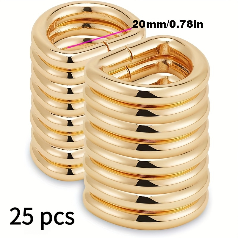 E-shop 25 Stück Metall D-Ring Schnallen für Damenhandtaschen, Nähzubehör, Halbrunde D-förmige Metallbeschläge und handgefertigte Taschenkomponenten