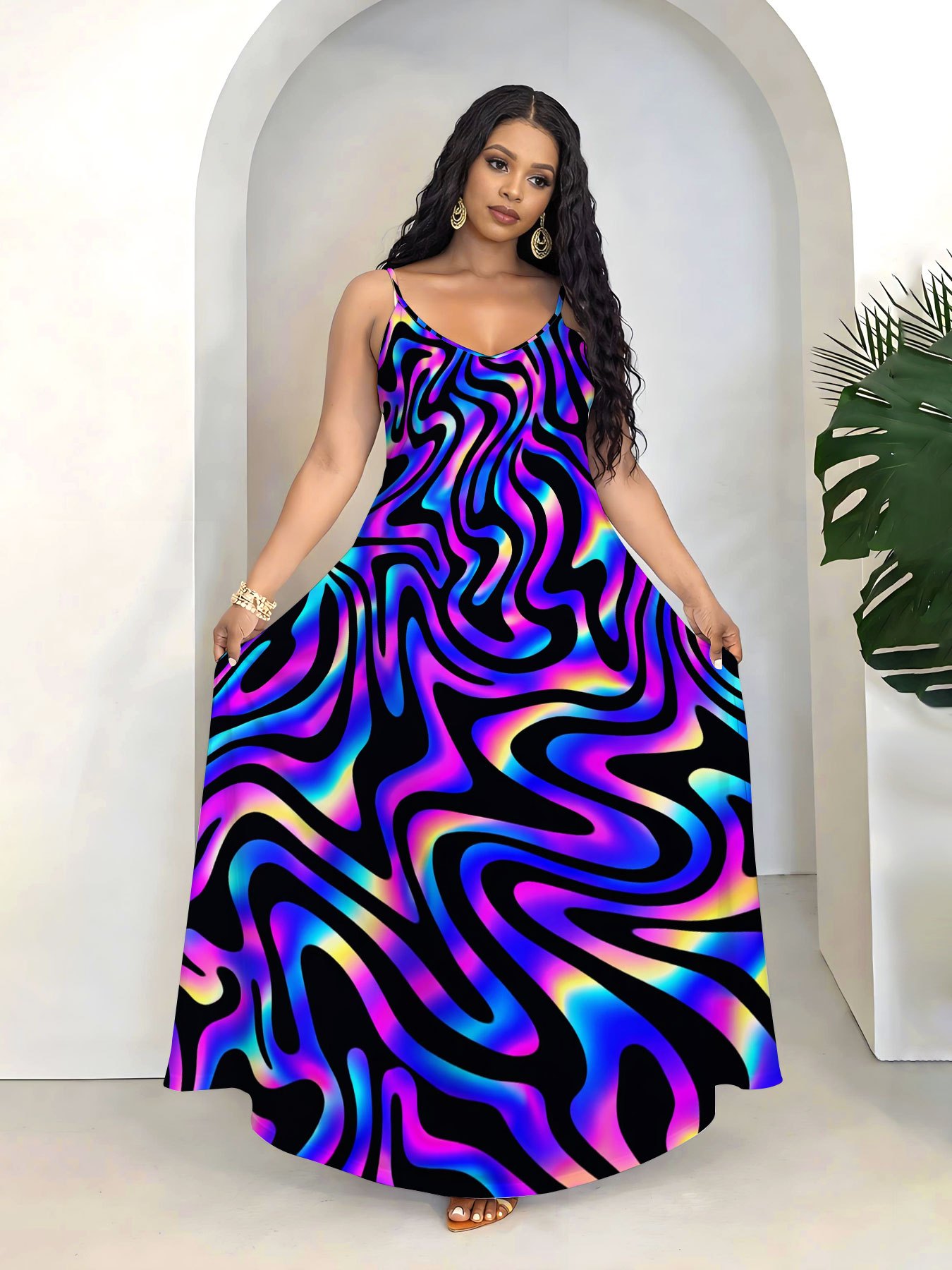 purple pattern dress Short dress paisley print Purple For Women