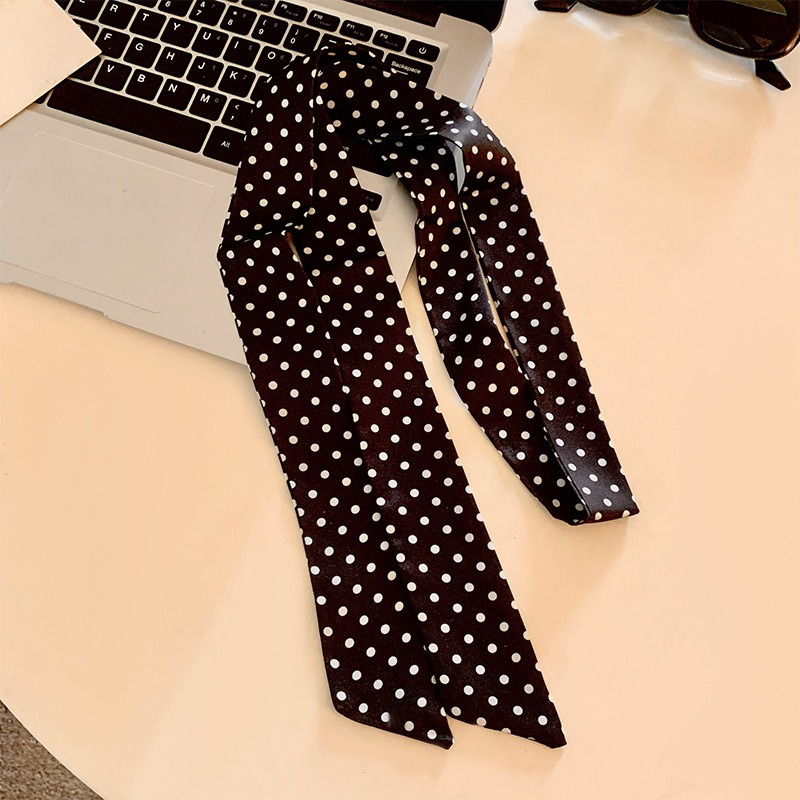 1pc Extra-long Polka Dot Women's Fashion Hair Tie For Ponytails, Handbag Strap, Bow Decorative Band, Neck Scarf Ribbon, Braided Hairband, Headwear, Hair Accessory