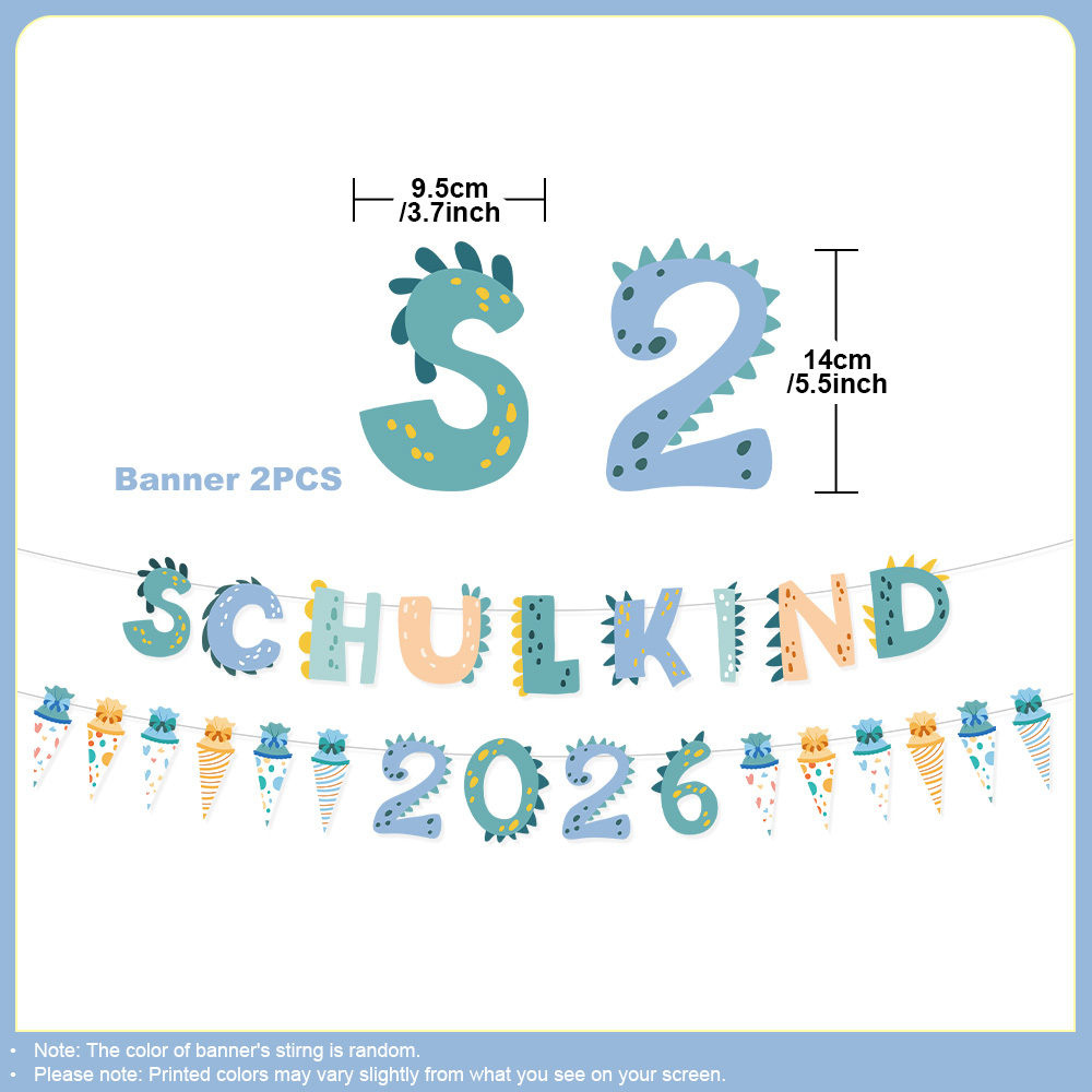 Image of Party Banner, Back To School Banner, German 'schulkind' Banner, 2026 Back-to-school Banner, Suitable For Classroom Decoration On Day Of School, Blue Is Suitable For Boys