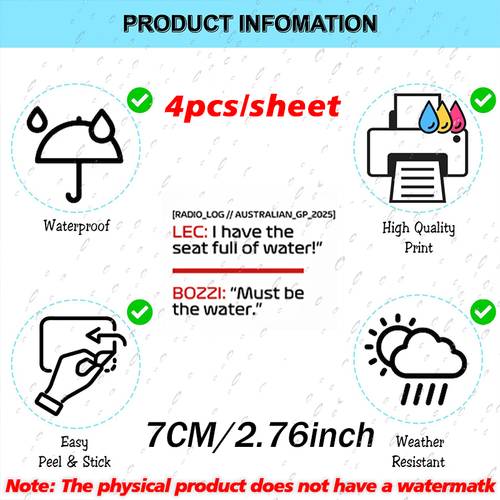 4pcs sheet the water radio car sticker