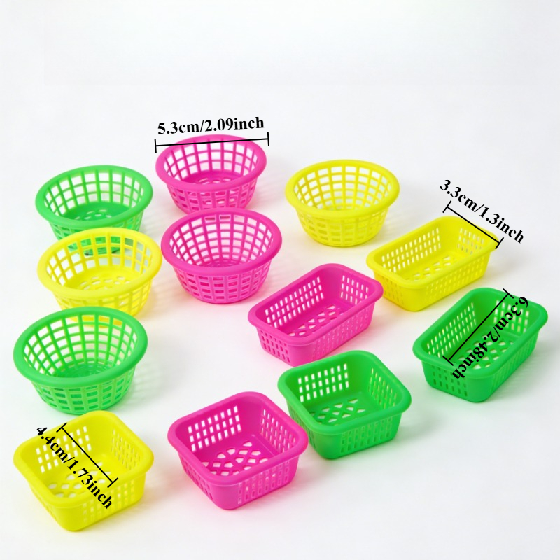 TEMU 35pcs Random Plastic Storage Baskets, Multi Purpose Small Containers For Jewelry Diy, Key Accessory Making, Desktop Ornaments & Micro Landscape