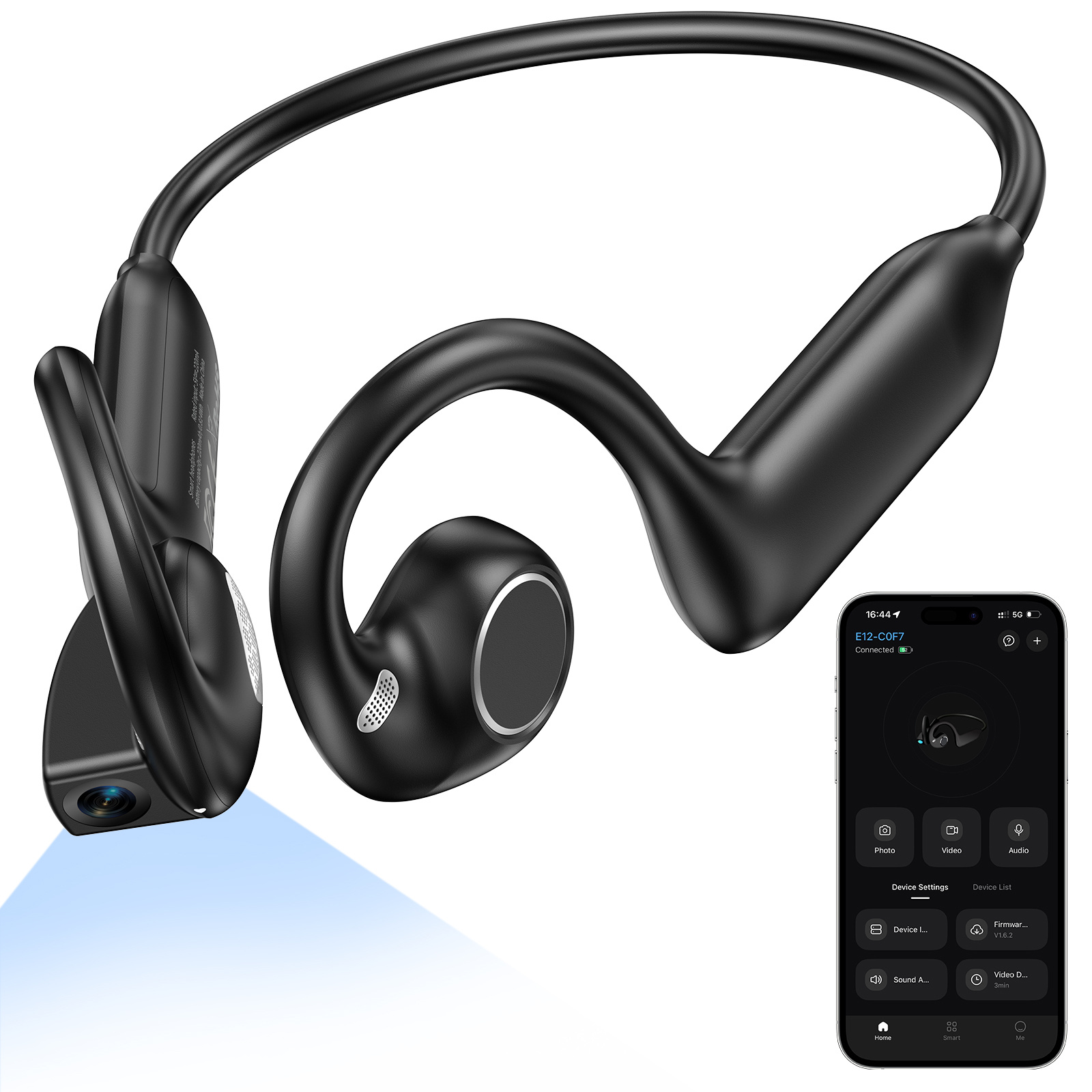 Image of E12 Bone Conduction Headphones With , Open-, Fit, | Pov , Ai Translation & Smart Conversation, Wireless Wireless Sports Earphones With App For Running & Travel