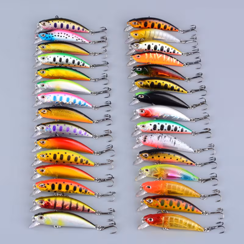 30 señuelos de pesca minnow , señuelos duros para de pesca Detalles del producto 0
