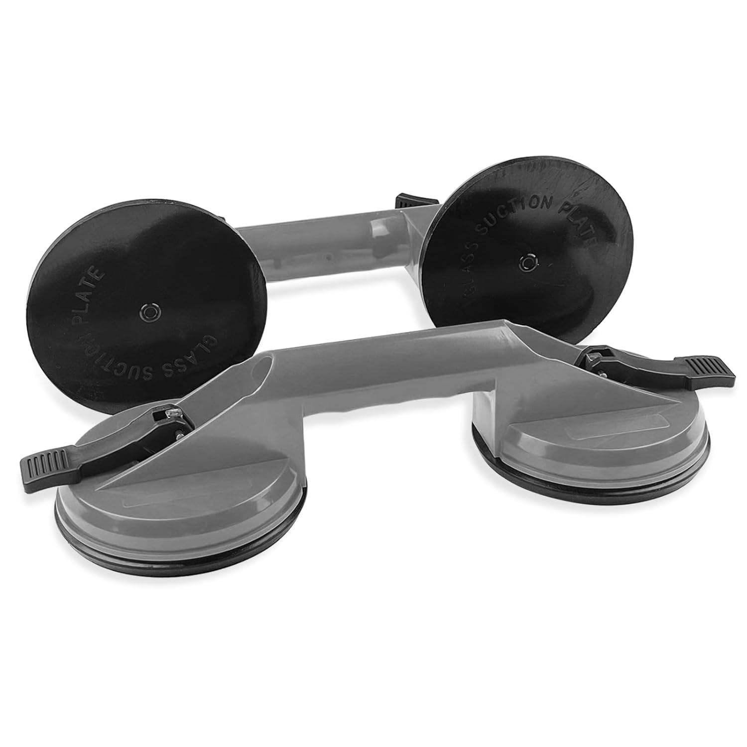 Set Of 2 Vacuum Suction Cups With A Non-slip Safety Handle, Gray , Of Supporting Up To 100kg For Panel Lifting