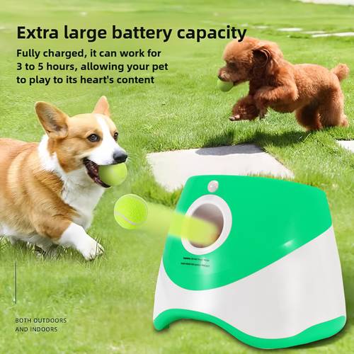item picture pet tennis ball launcher dog toys ball throwing throwing ball walking dog tossing machine outdoor automatic ball launcher 1 x tossing machine green tennis balls