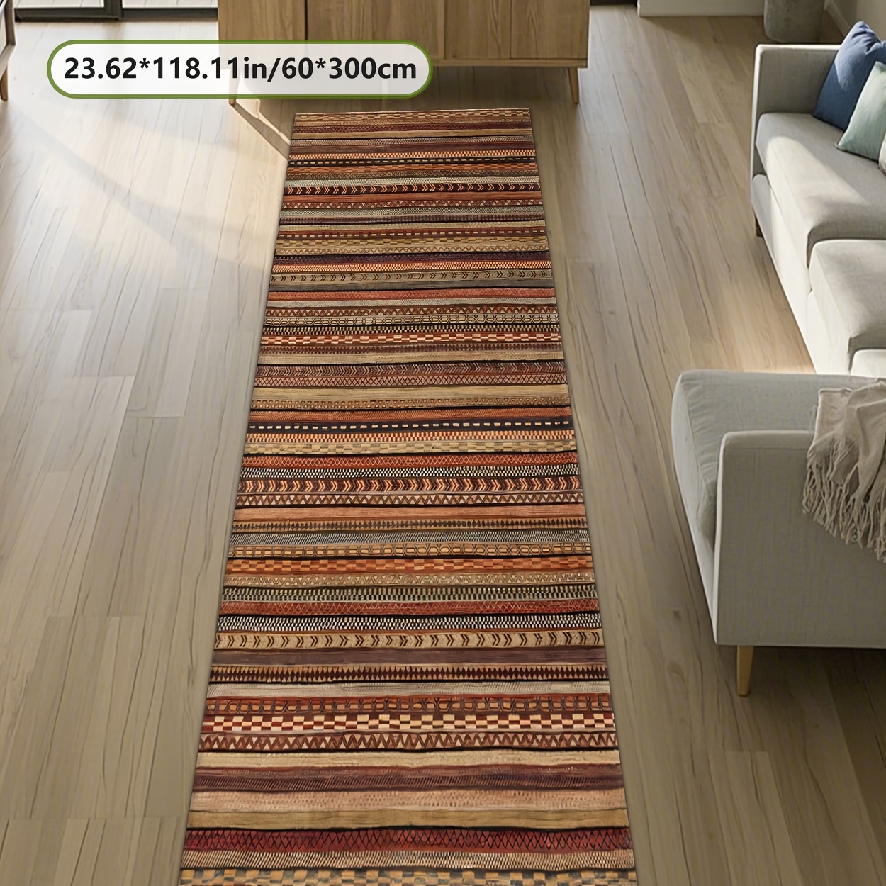 TEMU Alfombra Marrón a Rayas, Alfombra Decorativa para el Hogar, Alfombra para , Tapete para Sofá, Tapete de Entrada, Tapete para , Alfombra para