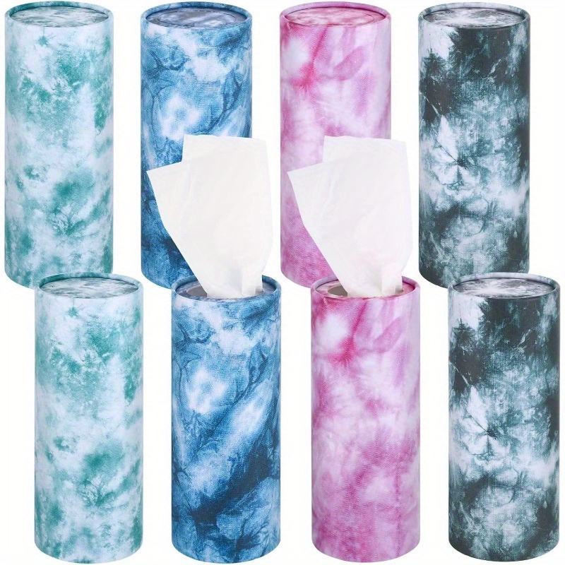 8 pack car tissue holder with facial tissue bulk cylinder car   for   for cup holder box round container tie dye style car tissue holder travel essentials stylish storage durable construction travel accessory   travelers   sturdy construction road   Product details 0