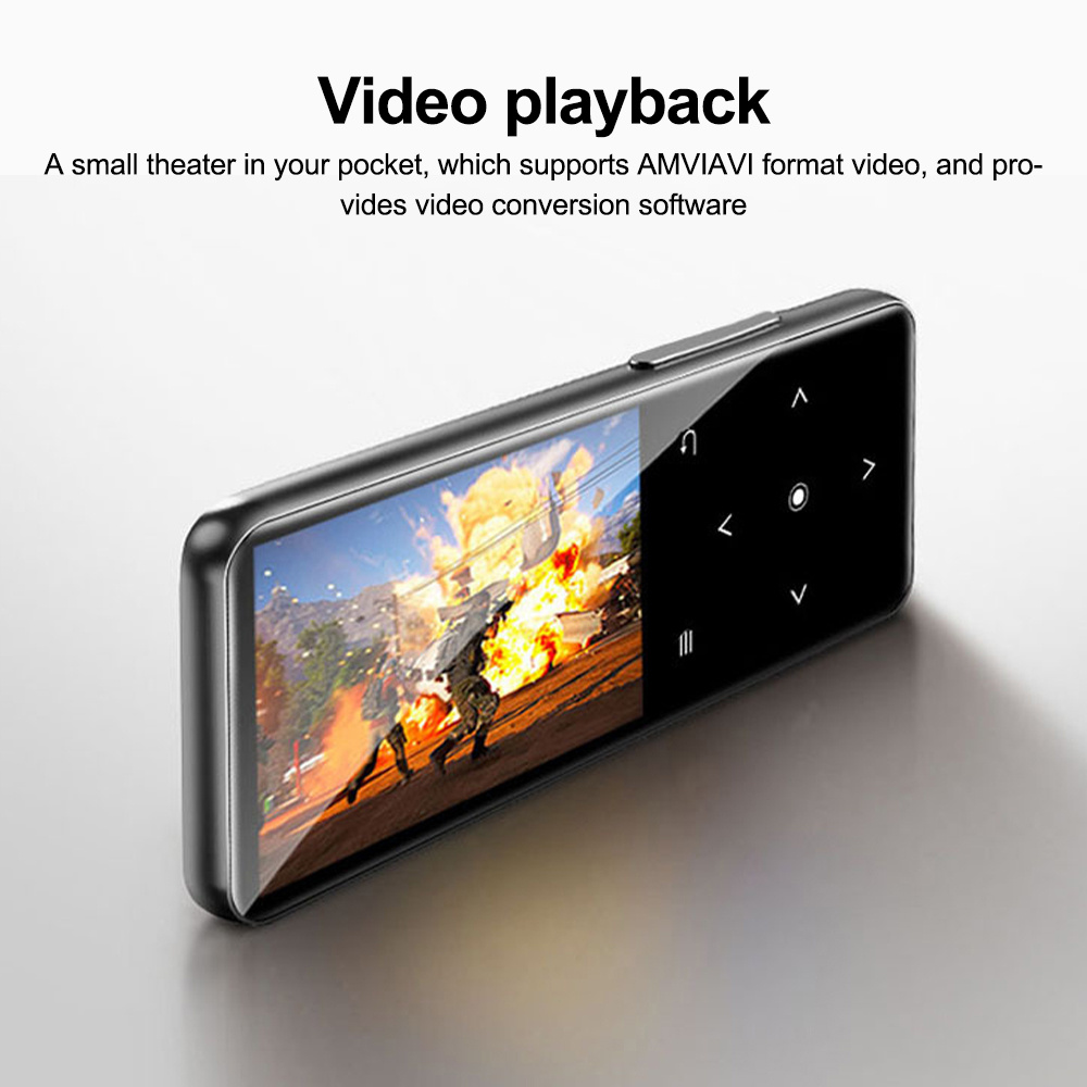 128GB MP3 Music Player with E-book, Video Playback, Image Viewing, Recording, Alarm, Wireless Connection, Speaker, Calendar 4.57 cm BT Portable MP3 FM Radio Music Playback Up to 30 Hours Zinc Alloy Body