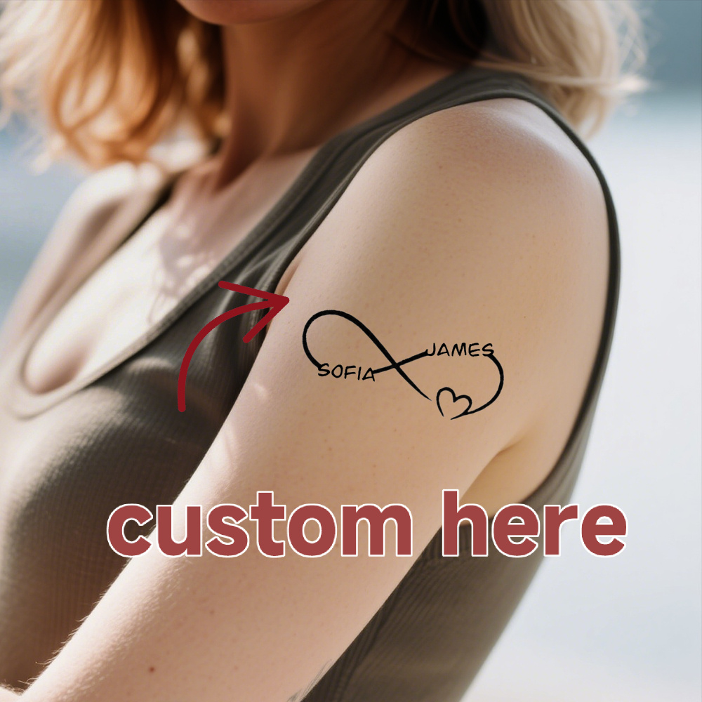 aanpasbare infinity symbol bruiloft tattoo stickers - persoonlijke namen, hart ontwerp, henna   tijdelijke tattoos voor  , perfect cadeau voor bruiloften, bruiloft tattoos 0