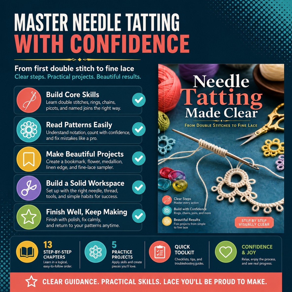 Knitting Clear Guide for Double Needle Stitching and Lace Patterns