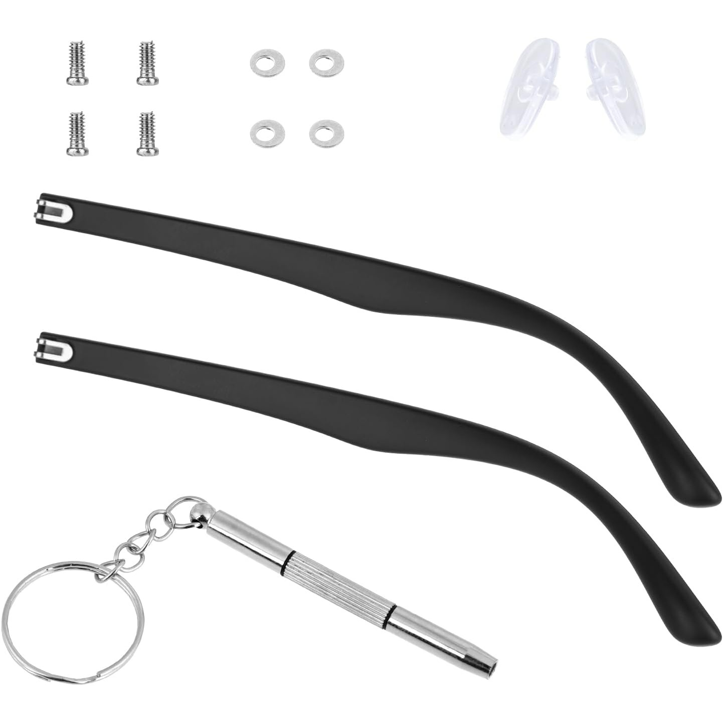 elegant black tr90 glasses arm replacement kit   screws washers screwdrivers and nose pads for mens fashion eyewear