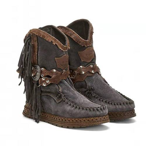 item picture womens fringed decor ankle boots bohemian moccasin boots for festival casual footwear perfect gift for her women shoes