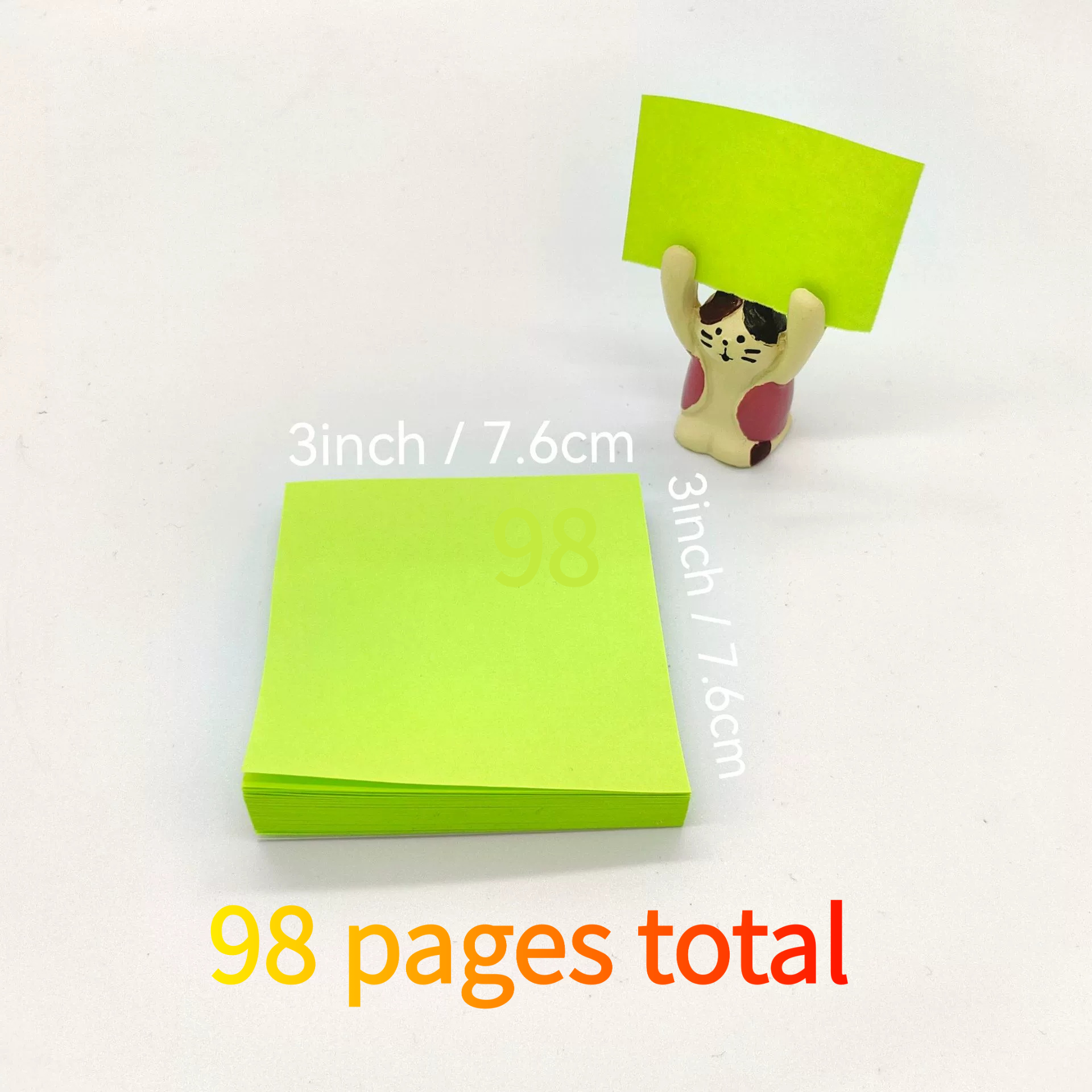 TEMU 98 Sheets Of Fluorescent Sticky Notes, Self-adhesive Memo Pads, Colored, Suitable For Students, Offices, Homes, And Schools, Cute Sticky Notes,