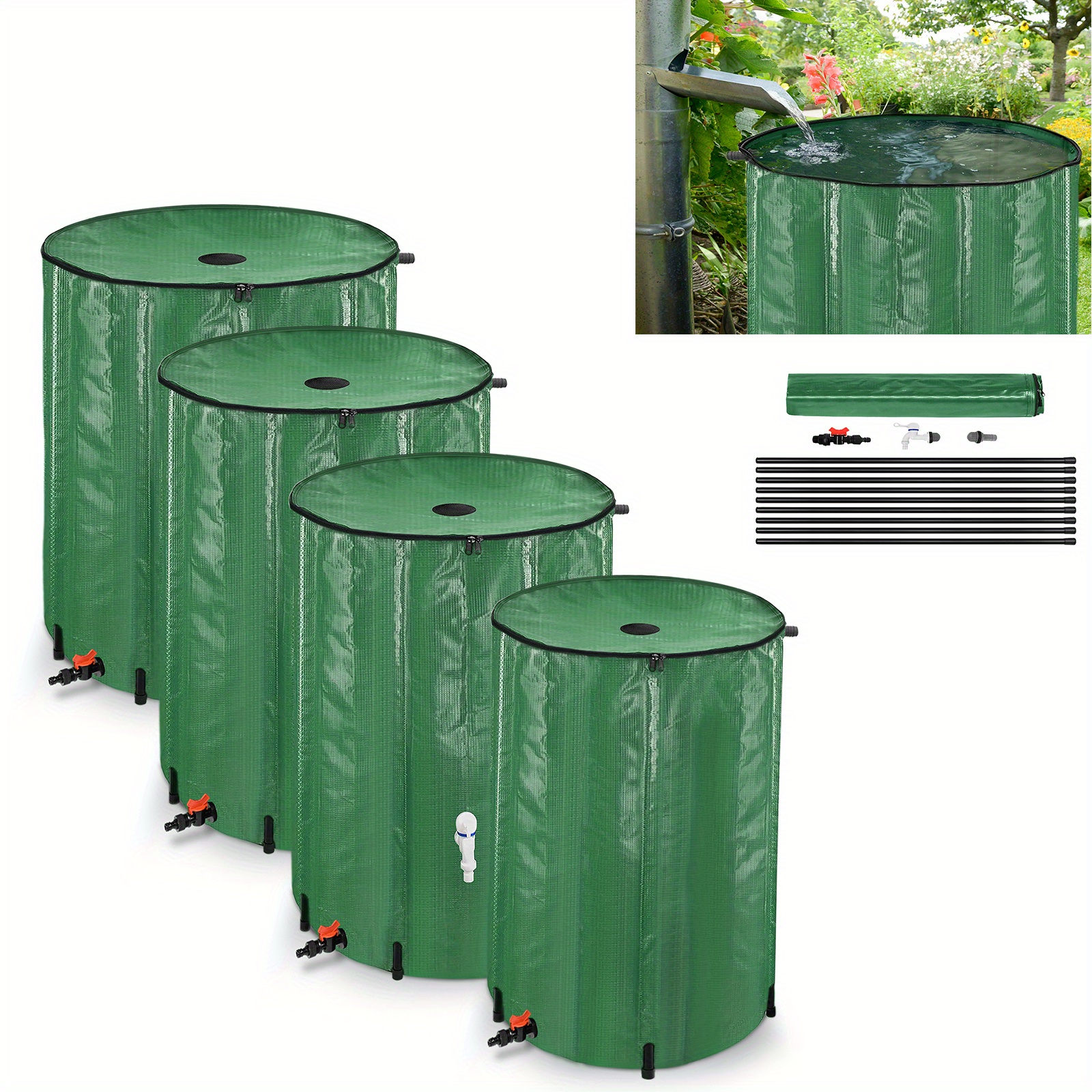 

200l/380l//750l Rainwater Barrel, Collapsible Pvc Rain Barrel Water , Outdoor Water Storage, Garden Irrigation, Portable Water Collection