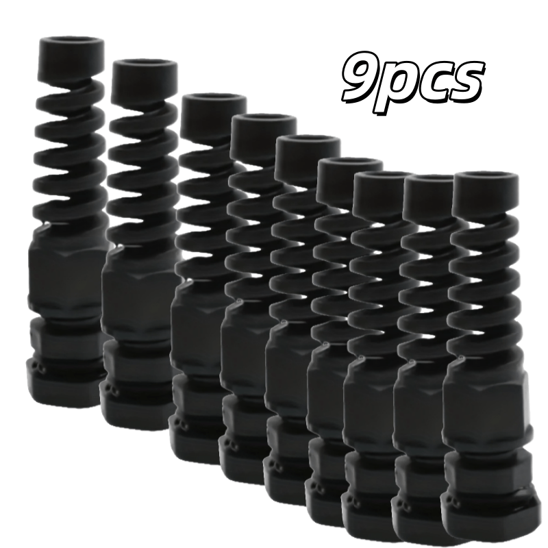 Image of 9pcs M12 Screw Cable Heavy-duty Cable Flexible Relax Protectors Compatible With 3.6-6mm Wires Marine Outdoor Wiring Specification Cable