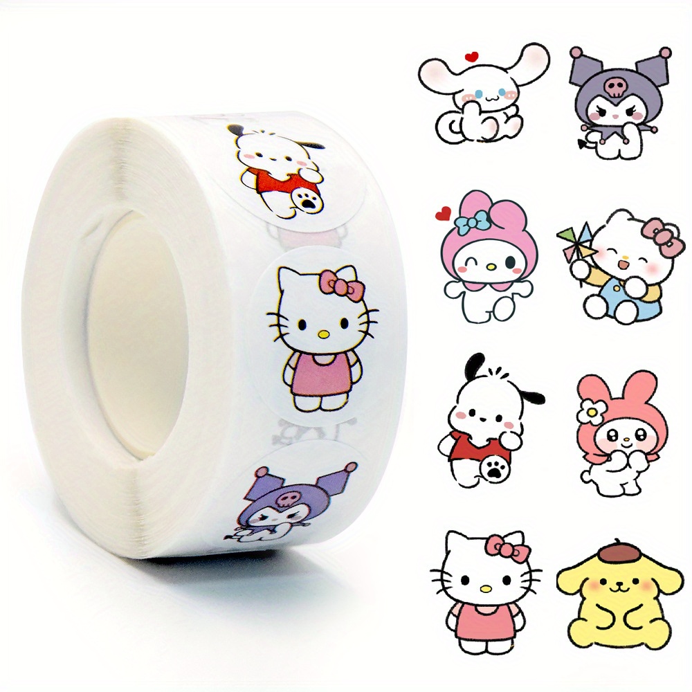 Image of 500pcs Official Cycling Stickers From Sanrio: Hello Kitty, Melody, Coolomi, , , Etc. - Round Sealing Stickers Suitable For Cycling Decoration And Decals