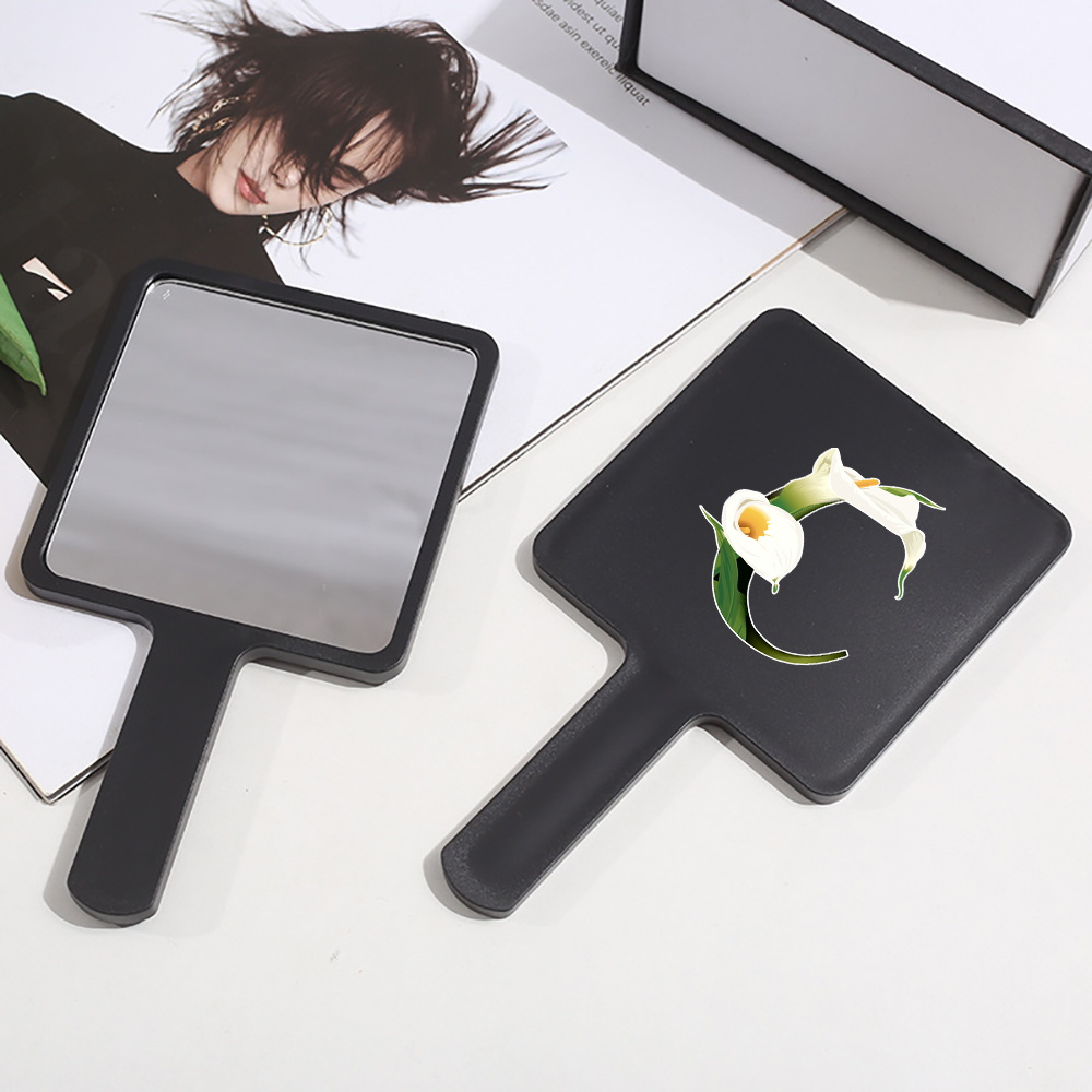Mini Hand Mirror with Easy Grip Handle, High Definition Scratch-Proof Surface