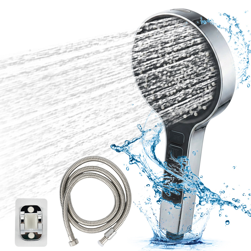 Image of High-pressure Handheld Showerhead - A 5--level Shower Experience. Wide-face, High-pressure Spray Head With Output. An Ideal Gift For Or Father's Day. For Shower Use