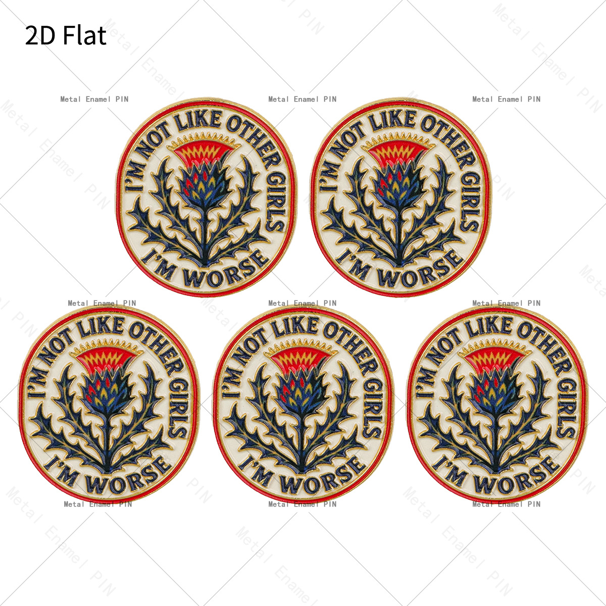 TEMU 2d Flat, 2d Flat 5pcs Set " Like Other, I'm " Funny Quote Lapel Pin, Enamel Pins And Brooches, Badge Pins For Backpacks, Bags, Cool Backpack