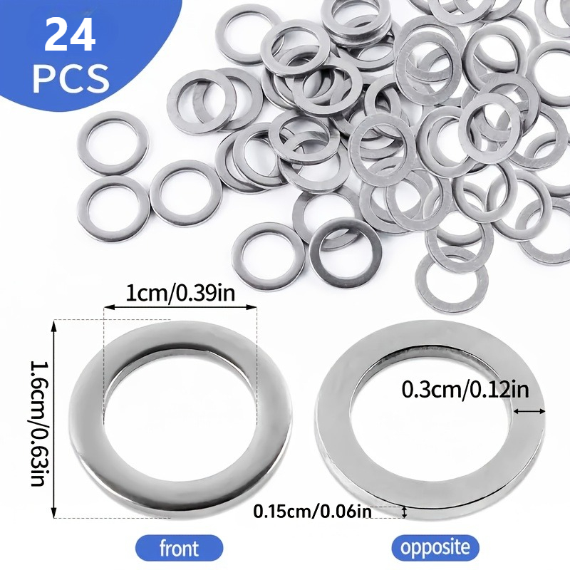 Image of 24pcs Thickened Door Hinge Buffering Washers, For Indoor/outdoor Use - Compatible With Standard Doors, Door Installation Accessories, Uniform Round Design, Durable Metal Washers, Anti-scratch Washers