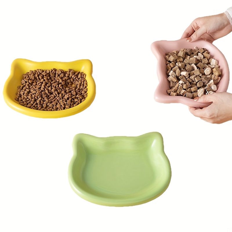 4 color options pet bowl cat food dish canned snack meal plate cat dish dish anti   canned snack bowl without battery Product details 5