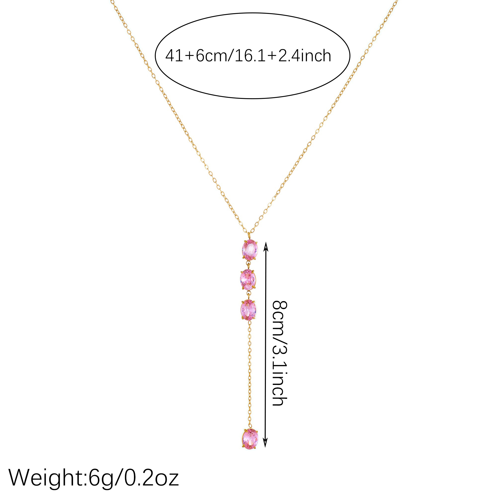 Women's Elegant Drop 18K Plated Y-Shape Lariat Necklace with Charms