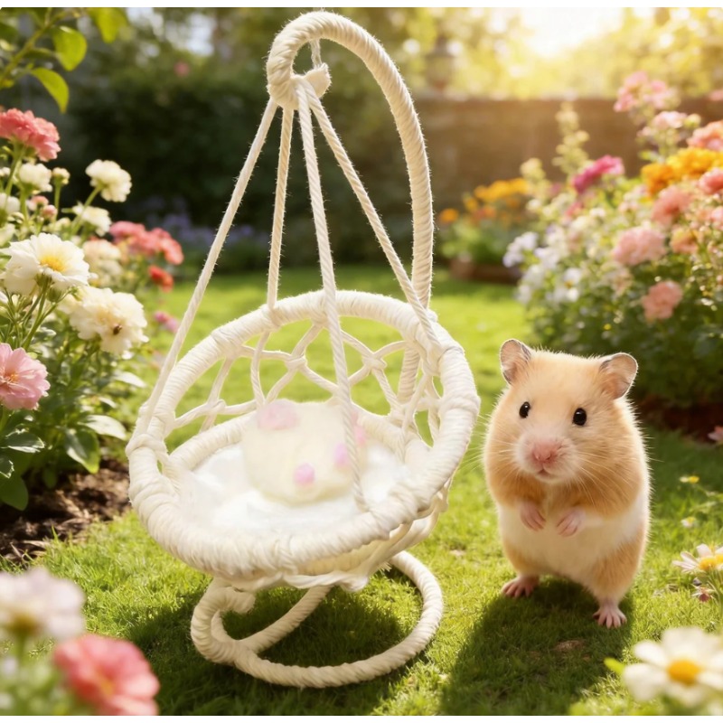 Durable Hanging Hamster Swing Hammock with Cushions