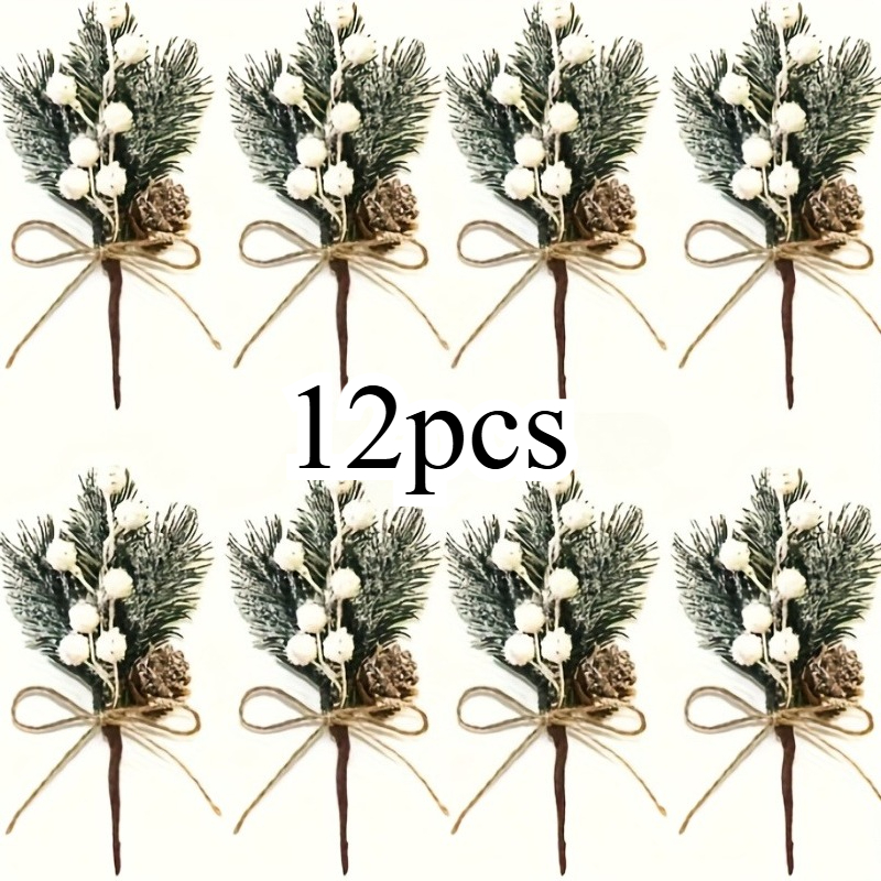 TEMU 12 rami di con finte e - Foglie coperte di , rosse e decorazioni a di , decorazioni per albero di Natale in stile , ghirlande e centrotavola per