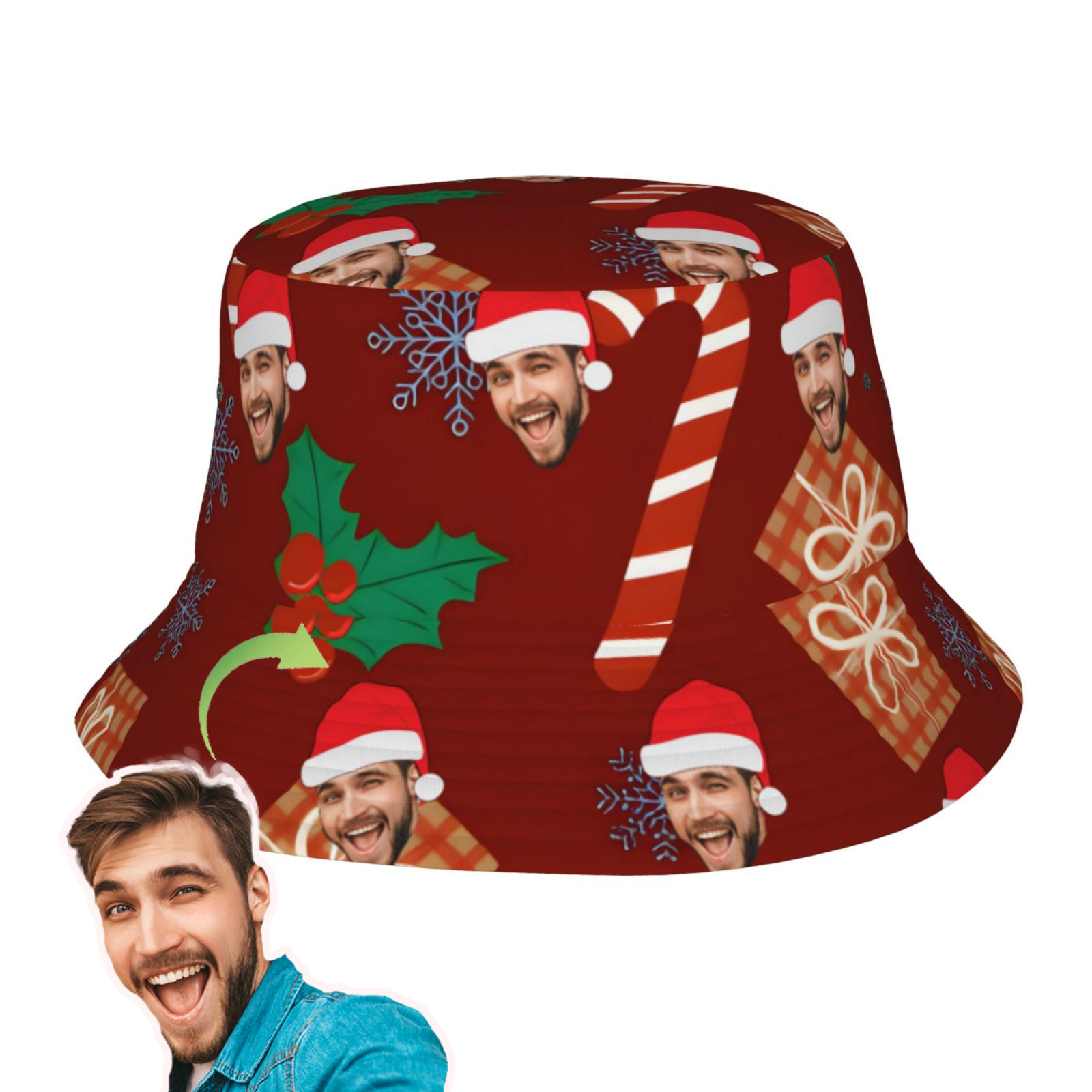 

1pc Customizable Christmas Hat For Men, Personalized Hat, Polyester, Unique