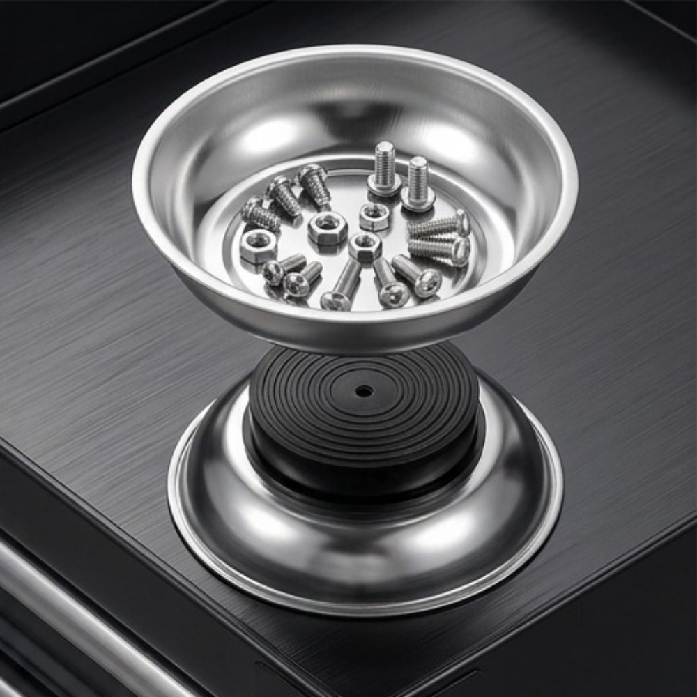 TEMU Lot de 2 plateaux organisateurs magnétiques, plateau magnétique en acier inoxydable de 3 pouces, plateau pour vis et écrous, outil de tri et de