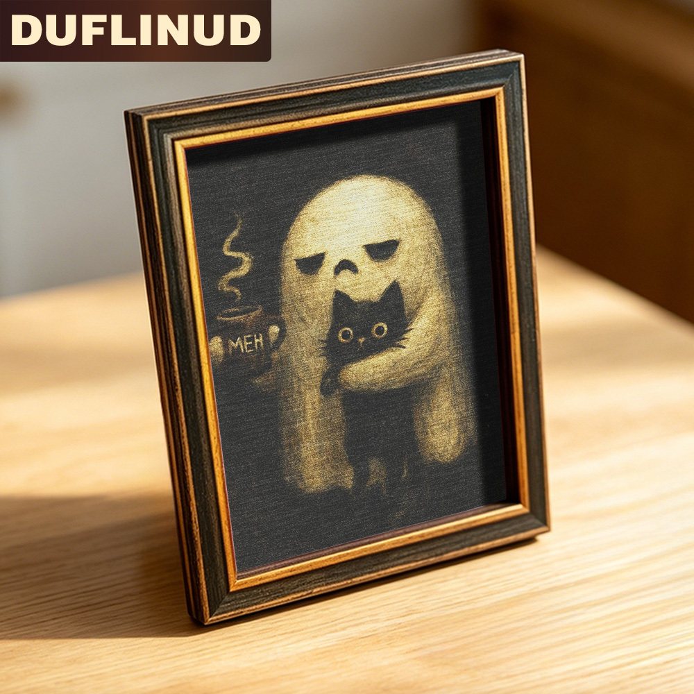 TEMU Duflinud Vintage Coffee & Black Cat Fridge Magnet Suitable For Decorating Kitchen Fridge Doors, Wood Decoration With Retro , Retro Suitable For