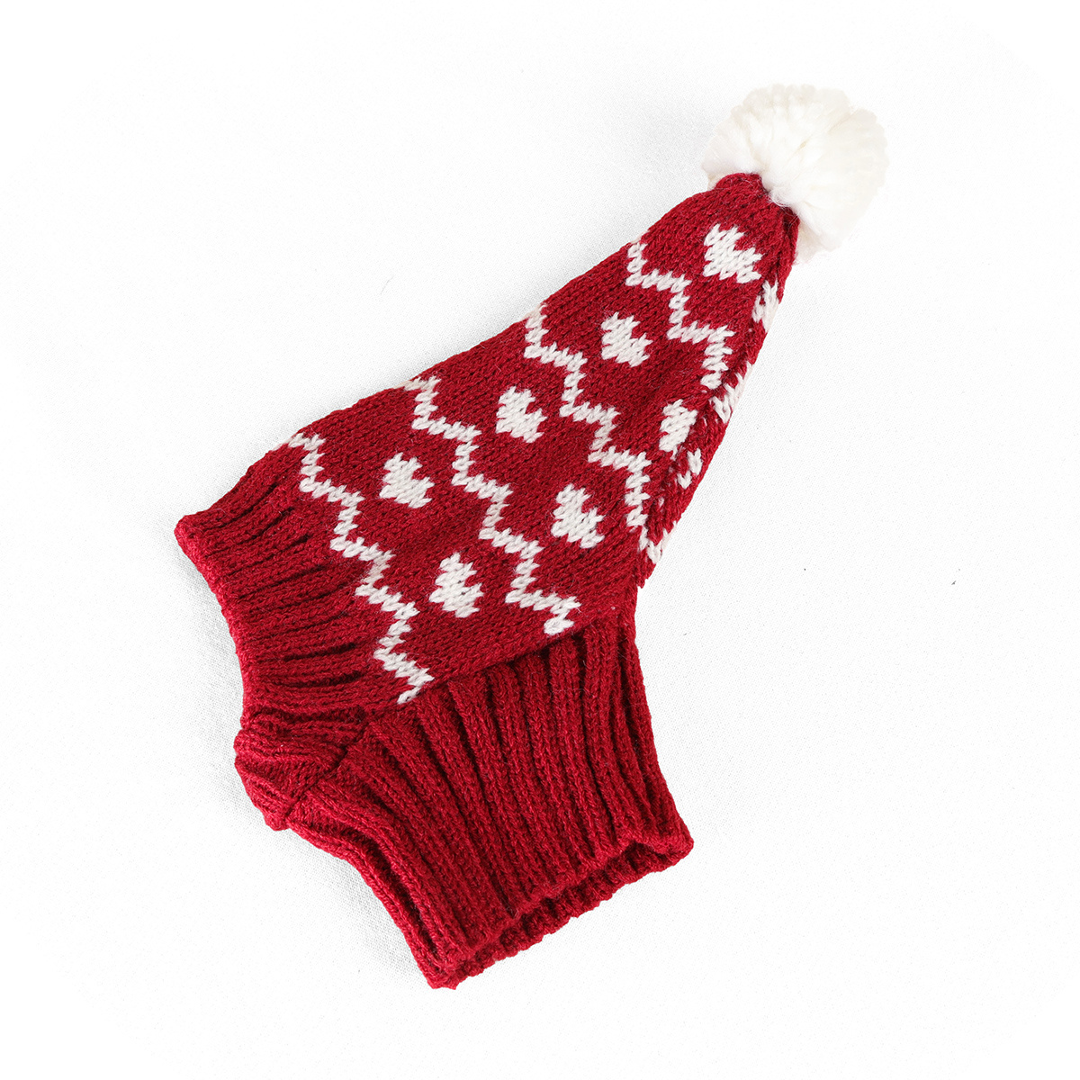 TEMU Universal Christmas Pointy Knit Hat For Cats And Dogs, Pom-pom Ear- Scarf -one Design, Small Pet Holiday Accessory, Soft And Warm, Christmas