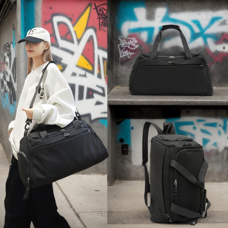 Gran Capacidad Bolsa de Gimnasio y Viaje - Convertible en Mano, Hombro o Mochila con Cierre de Cremallera - Equipaje Ligero y Duradero para Mujeres/Hombres, Negocios, Vacaciones, Yoga, Gimnasio - Compartimento Principal Espacioso & Organizador Frontal - Bolso Diario, Escapada de Fin de Semana, Diseño Minimalista, Correas Ajustables, Tote Portátil, Para Viajeros Frecuentes, Equipo Deportivo, Versátil, Costuras Reforzadas, Estilo Activo