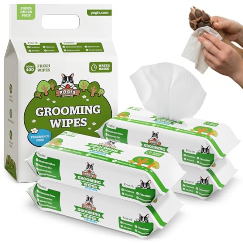 Pogi's Hypoallergenic Dog Wipes Suitable for Paws, Body & Butt Cleaning, Hydrating Suitable for Breeds, Sensitive Skin, Fragrance-Free, Gentle for Puppies & Dogs, -the- Pet Care
