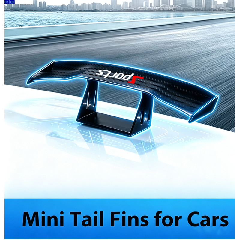 TEMU 1pc Adhesive Stable Trendy Letter Print Car Exterior Modification Part, Mini Car Rear Wing Decorative Sticker With Flexibility