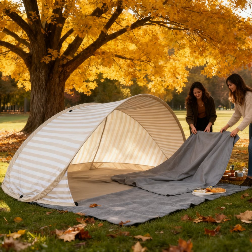 2-Second Quick-Open 2-Person Beach Tent! No Need to Set Up a Beach Tent, Portable Quick-Open Sunshade, Easy-To-Use Outdoor Canopy Suitable for Beach, Picnics, Parks, Camping, And Family Leisure