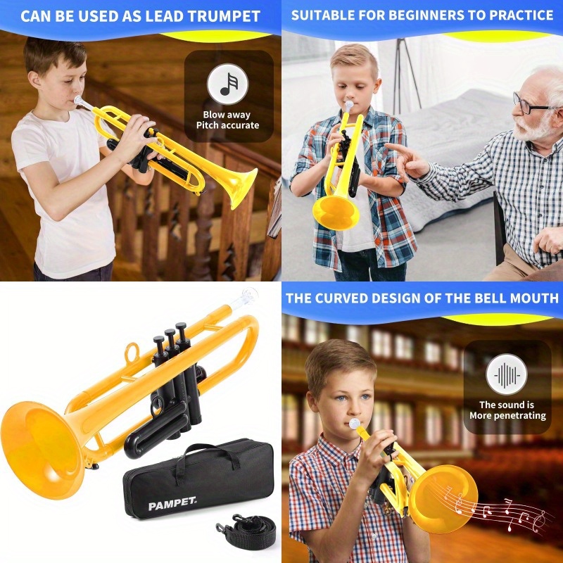 27/mo - Finance EASTROCK Pocket Trumpet Brass Bb Mini Trumpet With 7 C Mouthpiece Hard Case Strap White Gloves Cleaning Kit For Students And Beginners Red
