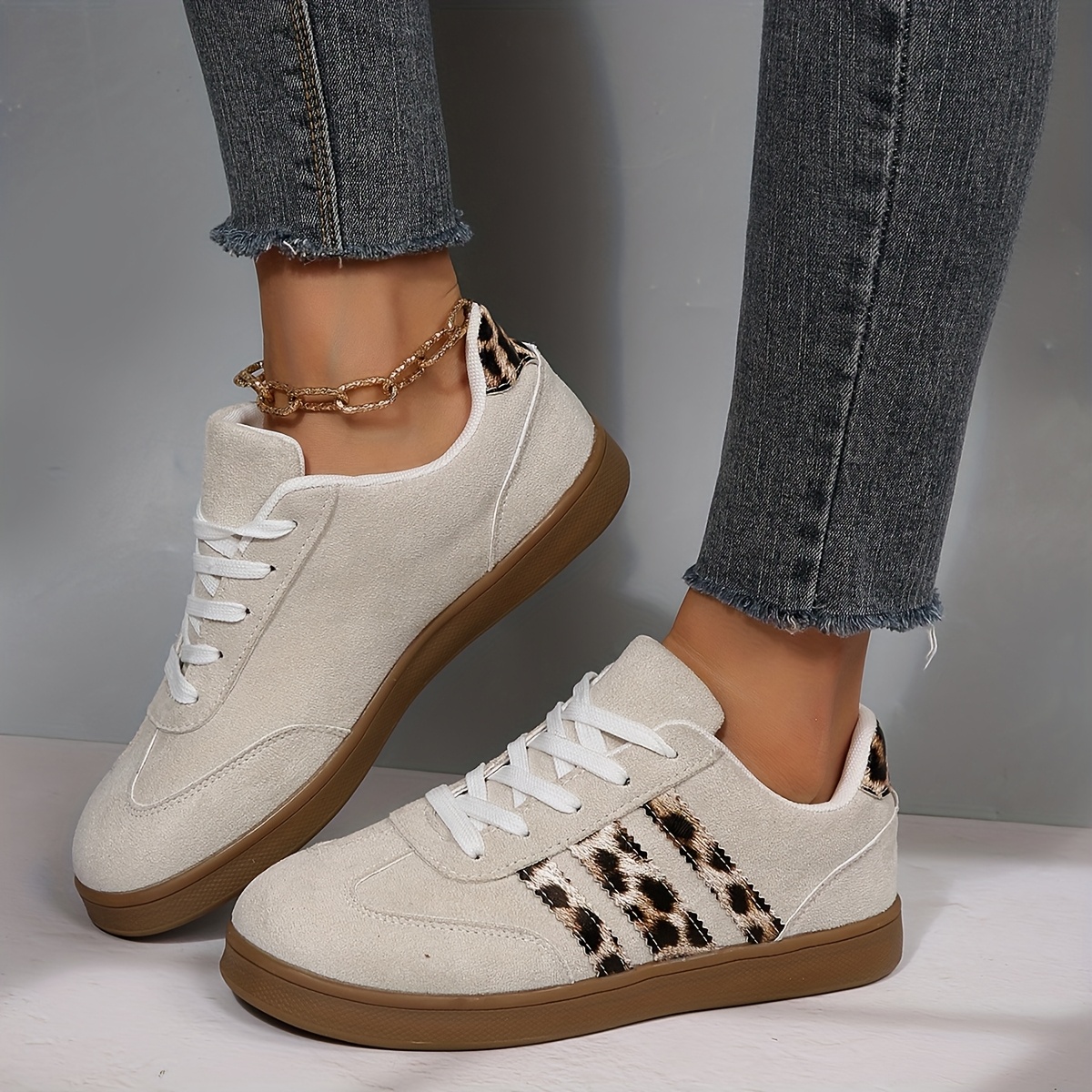 sneakers womens new outdoor casual simple comfortable versatile round toe lace up skate shoes