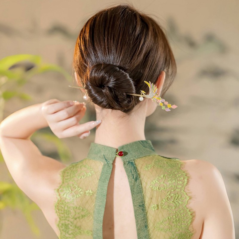 Vintage Phoenix Hairpin, Elegant Alloy Accessory for Weddings
