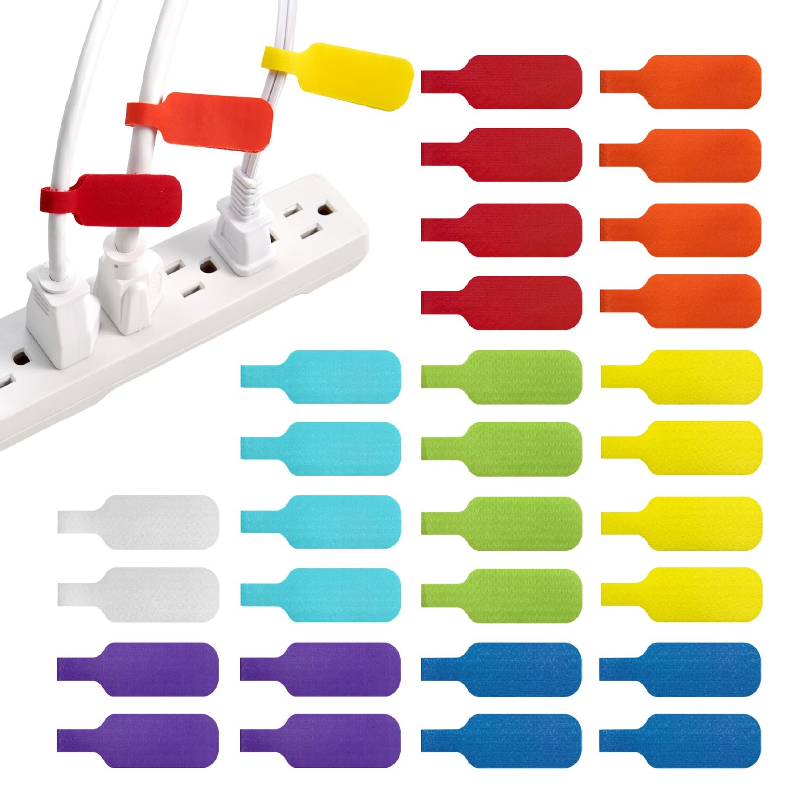TEMU Étiquettes de câble colorées, multicolores (lot de 36), étiquettes à écrire pour électriciens, auto-adhésives - réutilisables, étiquettes