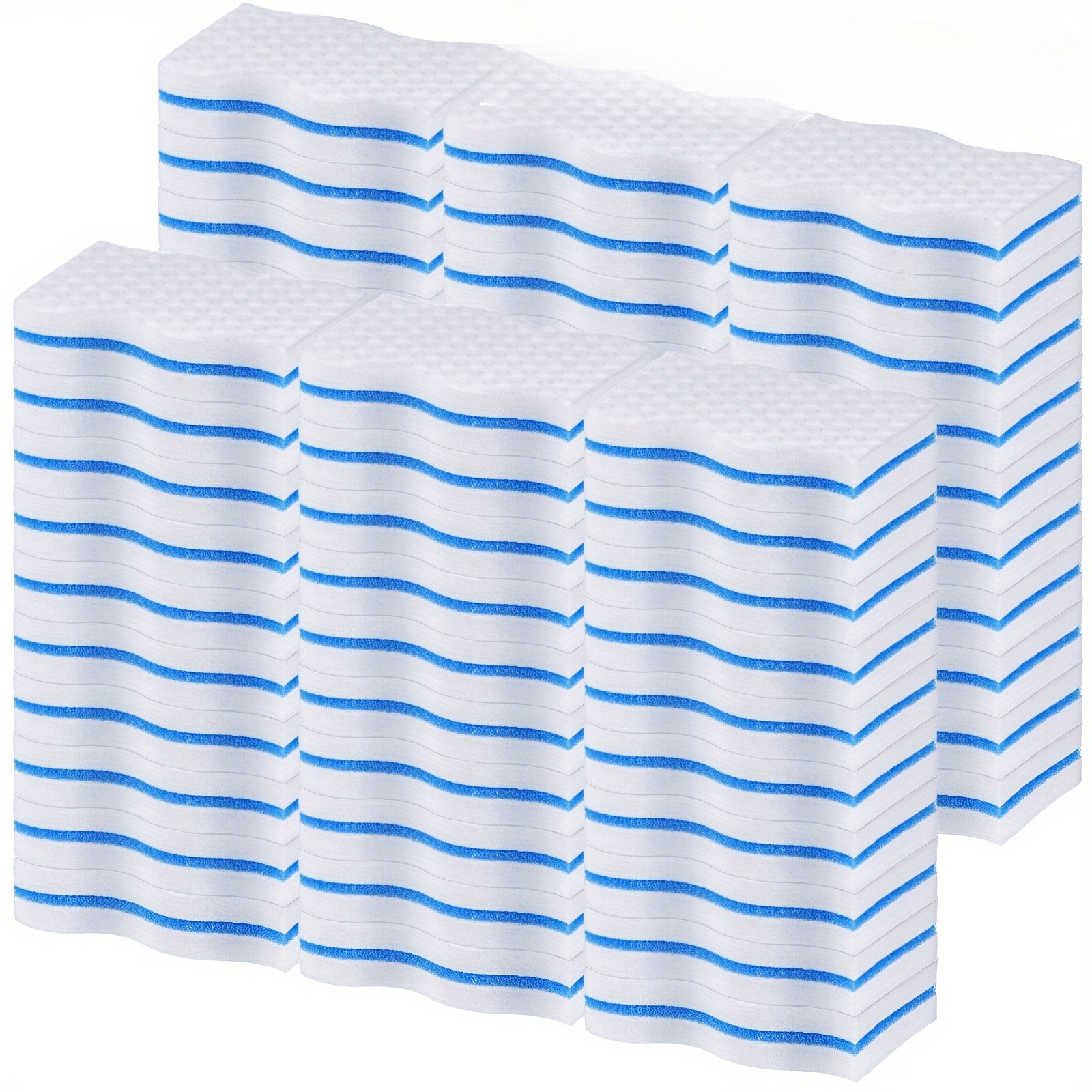 TEMU 40-pack Magic Three-layer Hdpe Sponge Cloths- Thickened Long-lasting Cleaning Pads, Suitable For Bathroom, Kitchen, Floor, And Toilet- Powerful