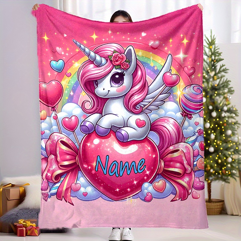 

Personalized Unicorn Blanket - , - For , Bed, & Use - Unique , Christmas Decor